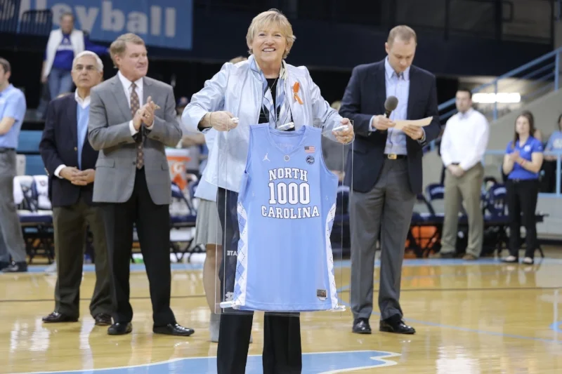 Before Sunday's win, head coach Sylvia Hatchell was honored for reaching 1,000 career wins in late 2017. | Photo by Caleb Jones