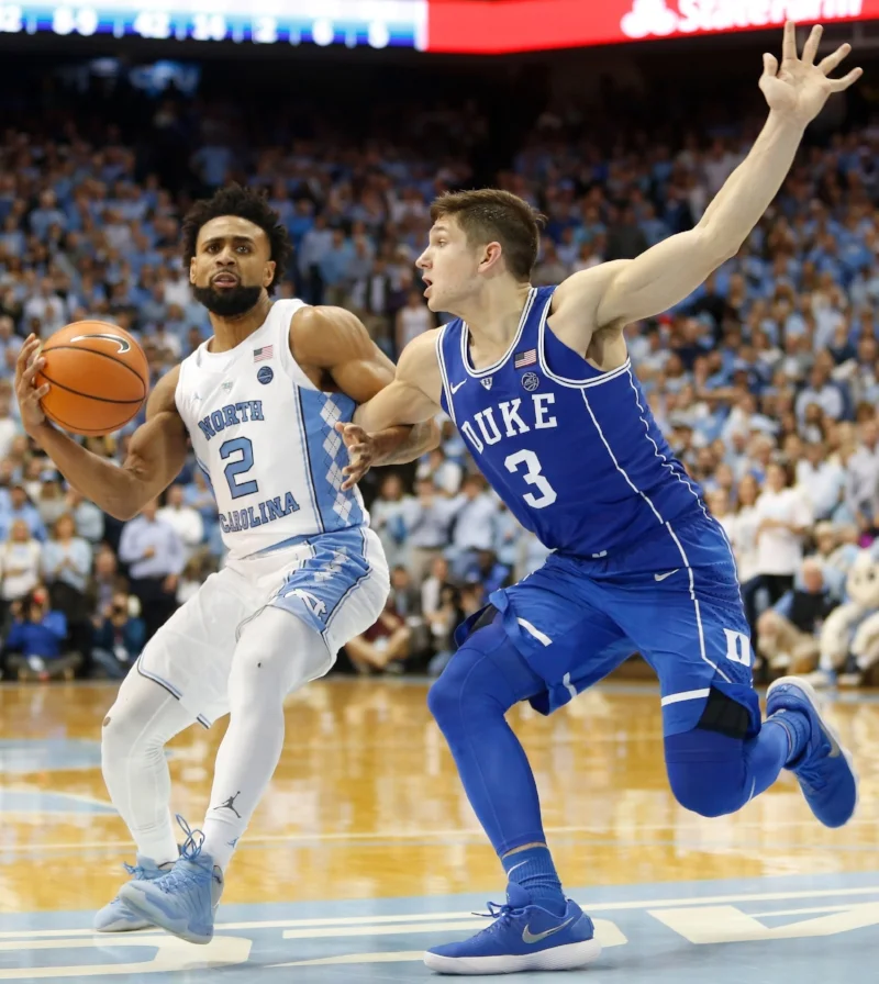Joel Berry (2) scored a game-high 21 points as Grayson Allen (3) finished with just nine points. | Photo by Alex Kormann