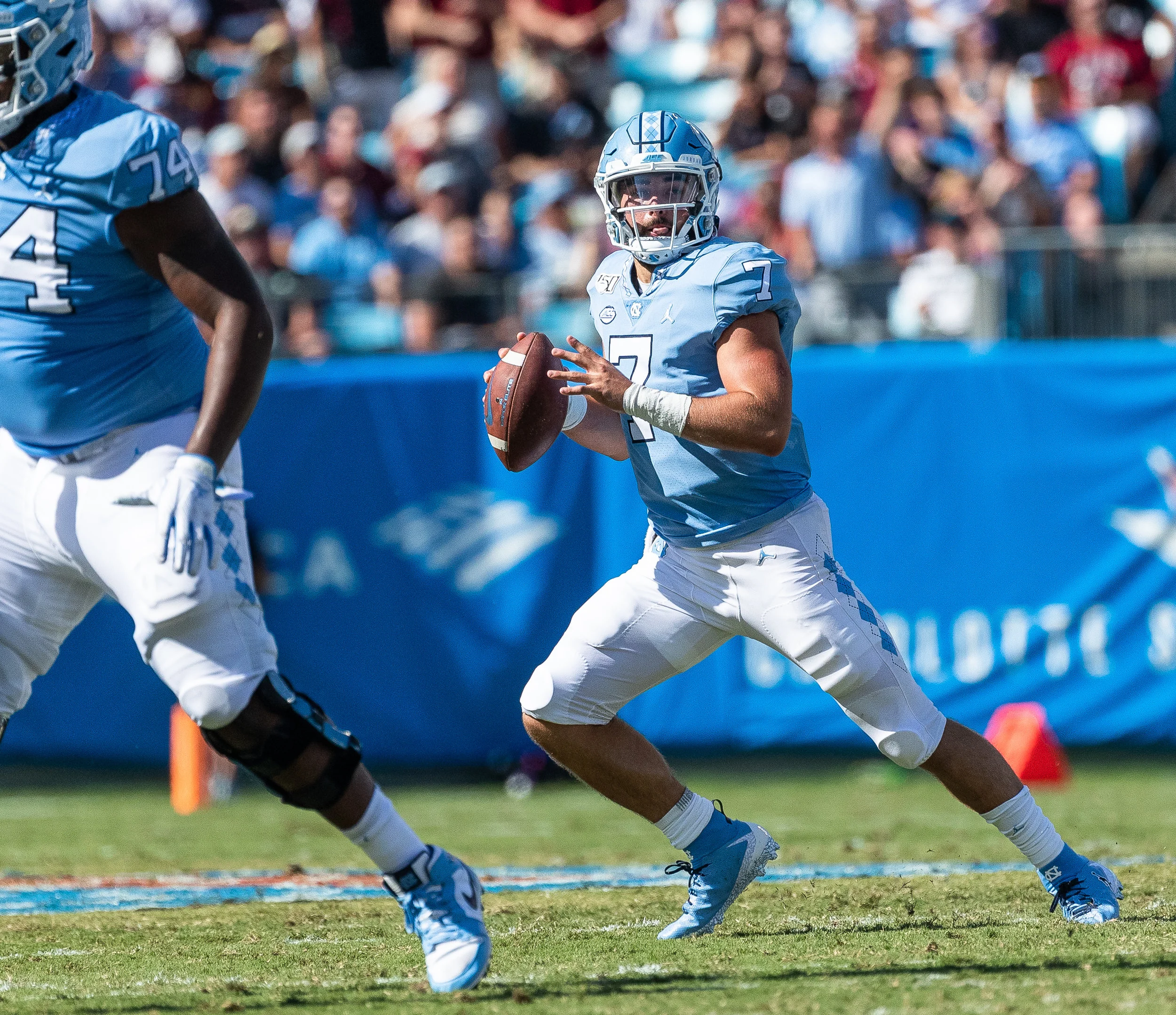 Howell tossed two touchdown passes in his collegiate premiere. Photo by Smith Hardy