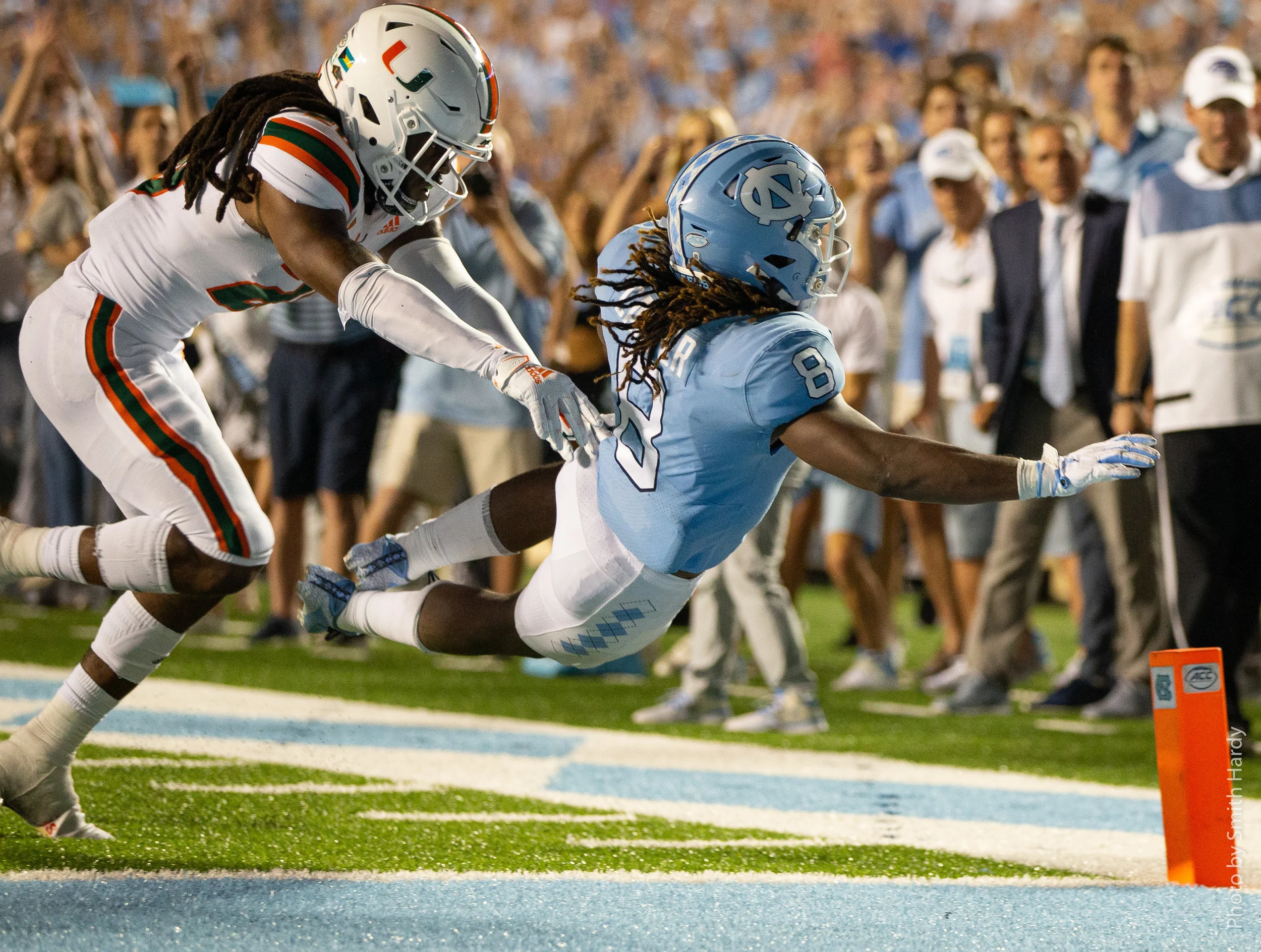 Michael Carter’s 2-point conversion capped a game-winning drive. Photo by Smith Hardy