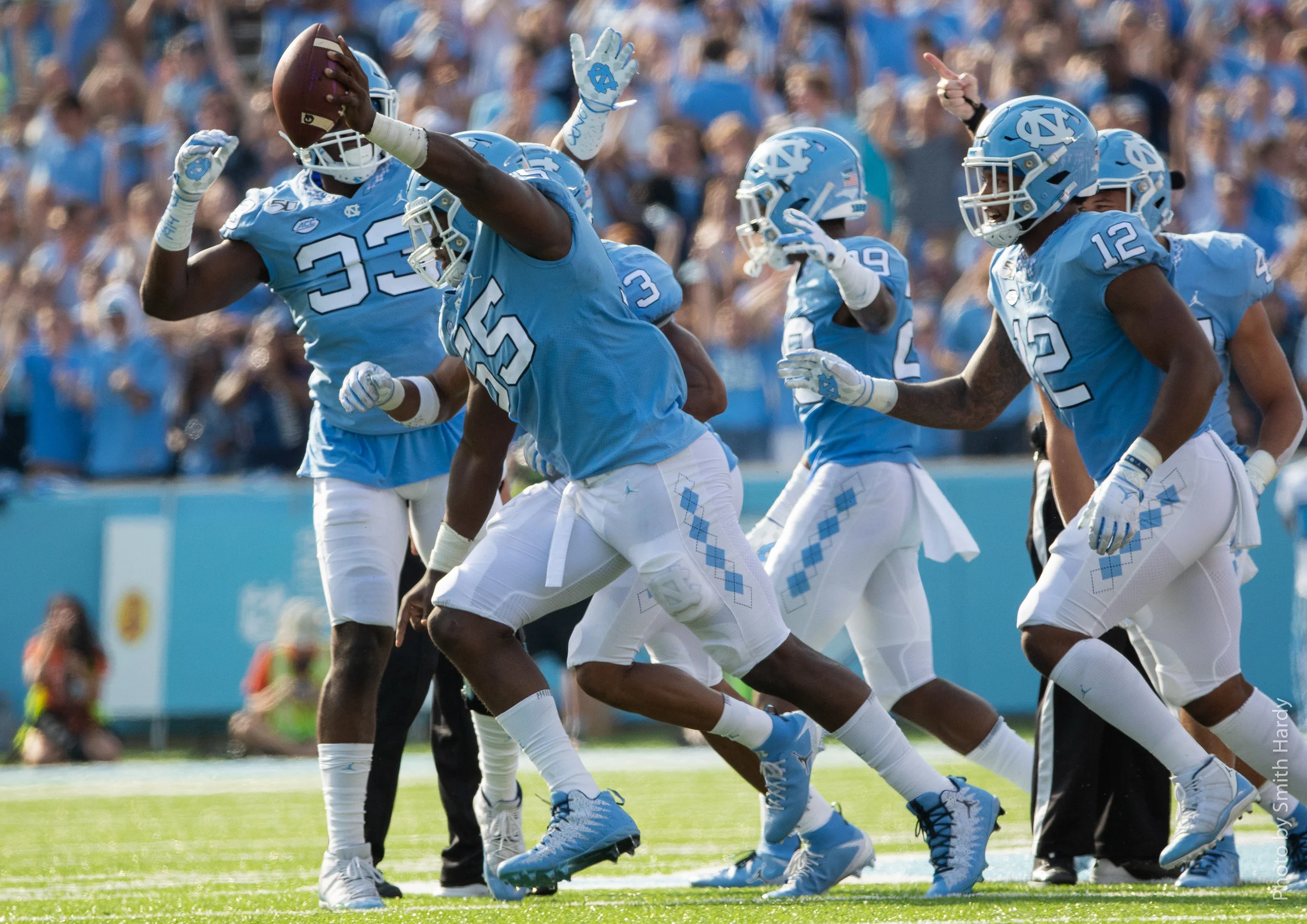Jason Strowbridge recovered a fumble early to spark Carolina’s offense. Photo by Smith Hardy.