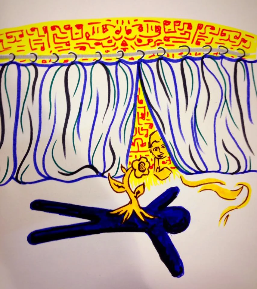 Art work produced by a client to represent the transformation they experienced during a session