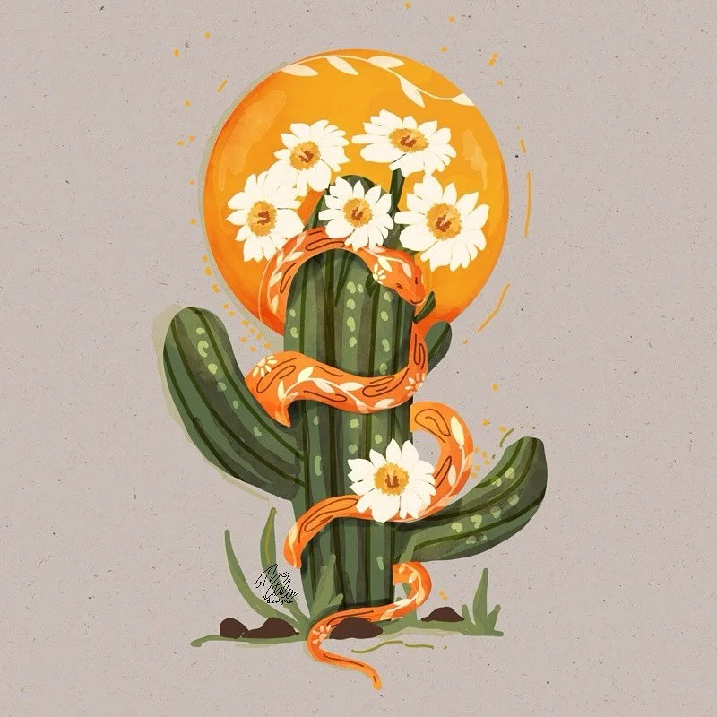 Next prompt I chose for  #BotanicalBeasties2025 Snakes and Saguaro 🌵 

.
.
Hosted by wonderful artist
@care2c 
@katie_oshea_design 
@lack.studio 
@kim_ko_design 
@heathermuellerdesign 
@amylizzi.art 
@megpieprint 
@jillian.nichole.illustration 

.
.