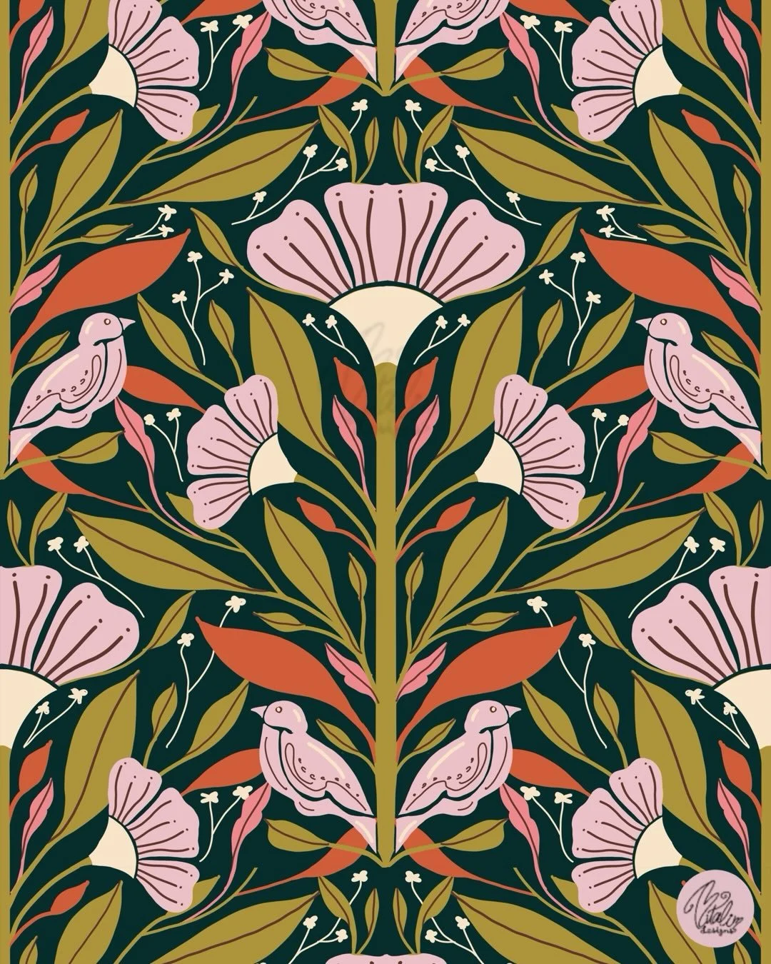 Blooming night garden is available in new colour 💕🌷
.
.
.
.
#happywalls#wallpaperaddict #patternlicious #diywallpaper #spoonflowered