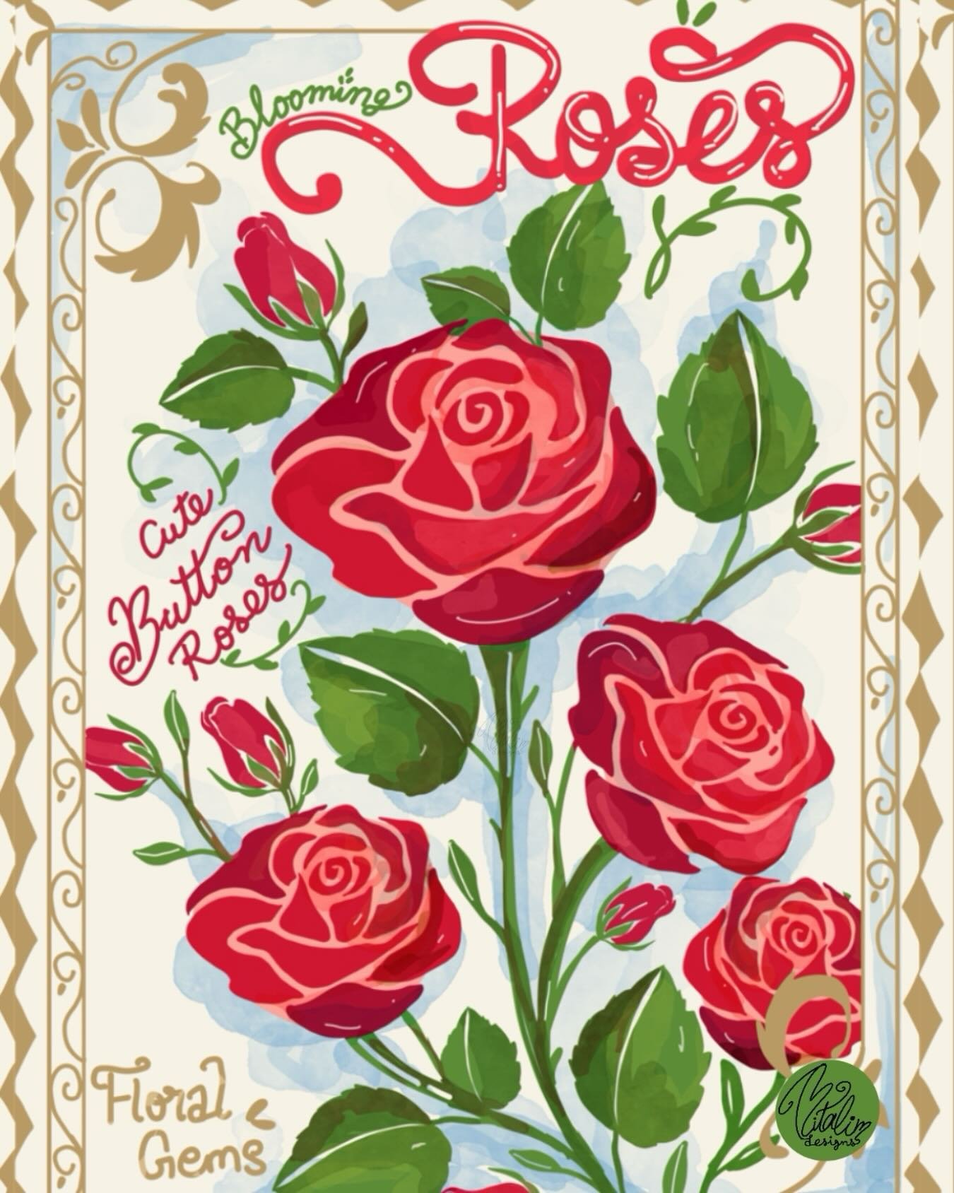 After Daffodils I guess I&rsquo;ve officially entered my *seed packet era* 🌼➡️🌹who knew I&rsquo;d be out here making vintage-style flower labels for fun?? 
 I&rsquo;m kind of loving it &mdash; the lettering, the florals, the whole nostalgic garden 