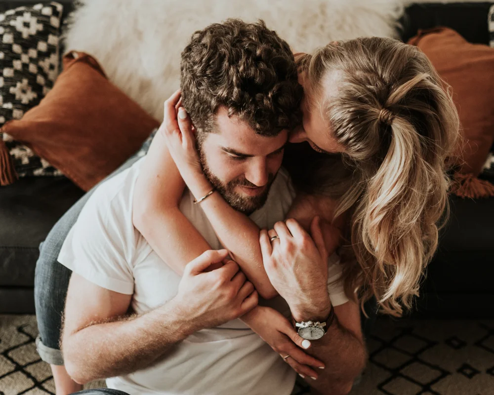 Couples Photographer, Cozy Romantic Intimate In-home Photography Session