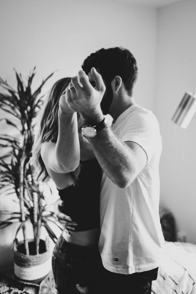 Couples Photographer, Cozy Romantic Intimate In-home Photography Session