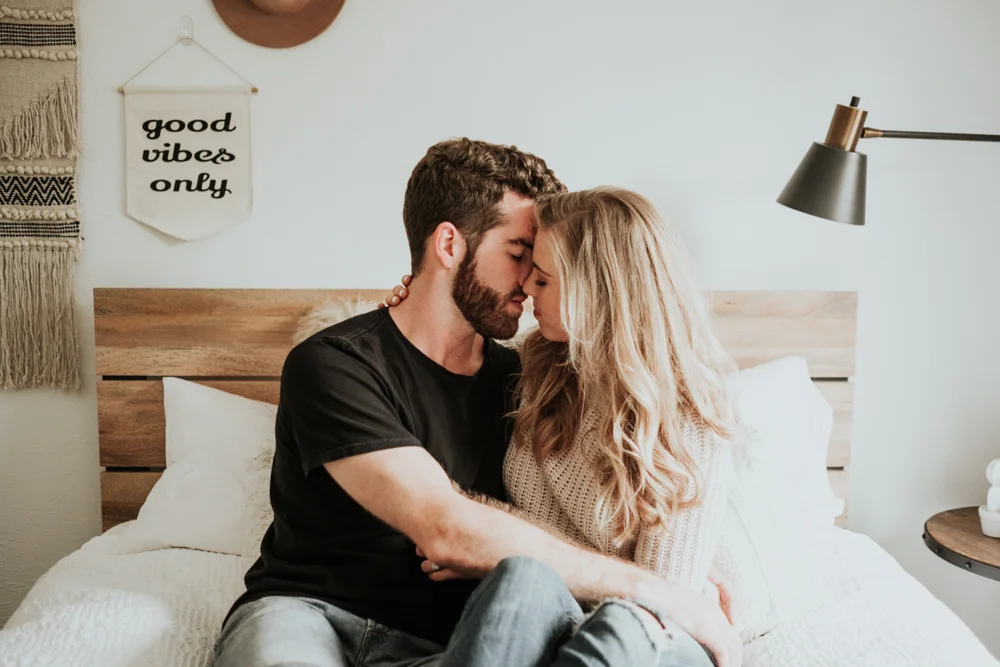 Couples Photographer, Cozy Romantic Intimate In-home Photography Session