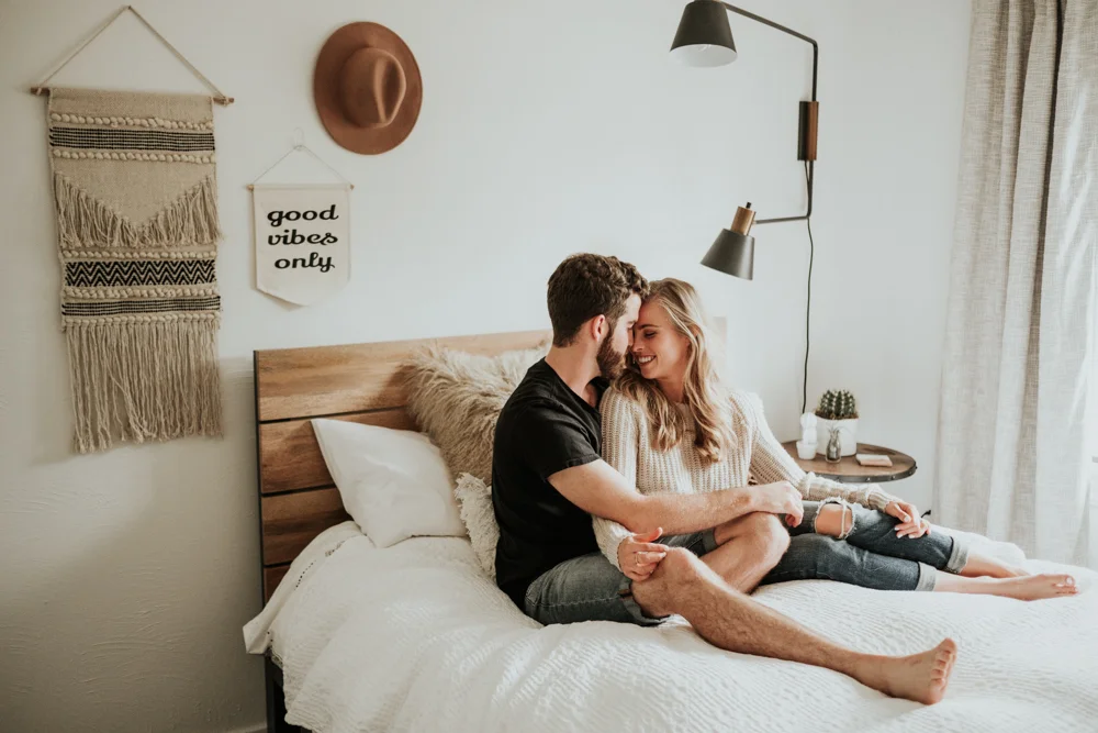 Couples Photographer, Cozy Romantic Intimate In-home Photography Session