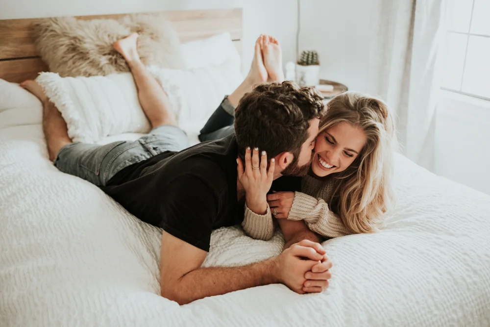 Couples Photographer, Cozy Romantic Intimate In-home Photography Session