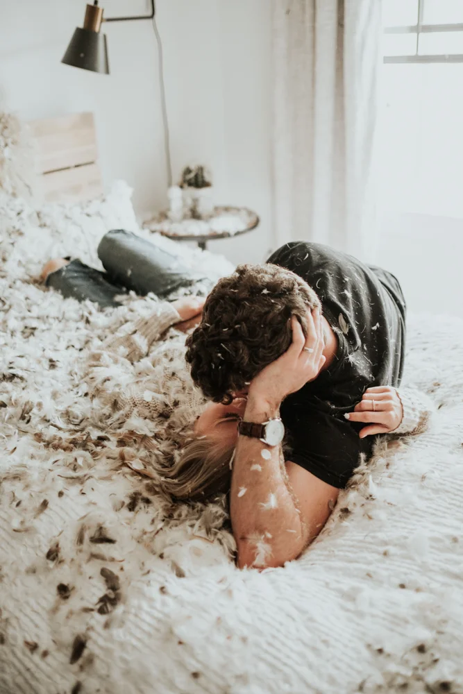 Couples Photographer, Cozy Romantic Intimate In-home Photography Session