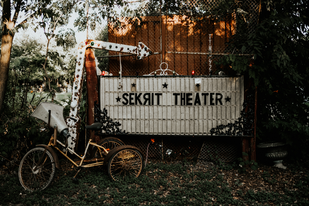 Couples Engagement Photographer, Adventure Photography at Sekrit Theater in Austin, TX