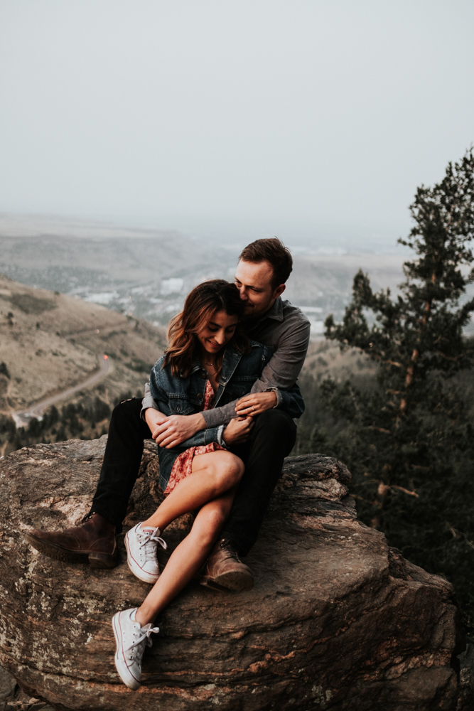 Adventurous Engagement Photography Session at Lookout Mountain in Golden, Colorado