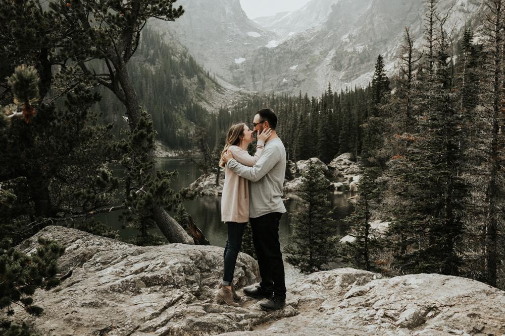 Copy of Couples Engagement Adventure Session at Dream Lake in Rocky Mountain National Park, Colorado