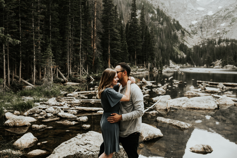 Copy of Couples Engagement Adventure Session at Dream Lake in Rocky Mountain National Park, Colorado