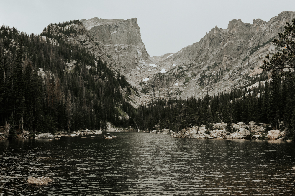 Copy of Couples Engagement Adventure Session at Dream Lake in Rocky Mountain National Park, Colorado
