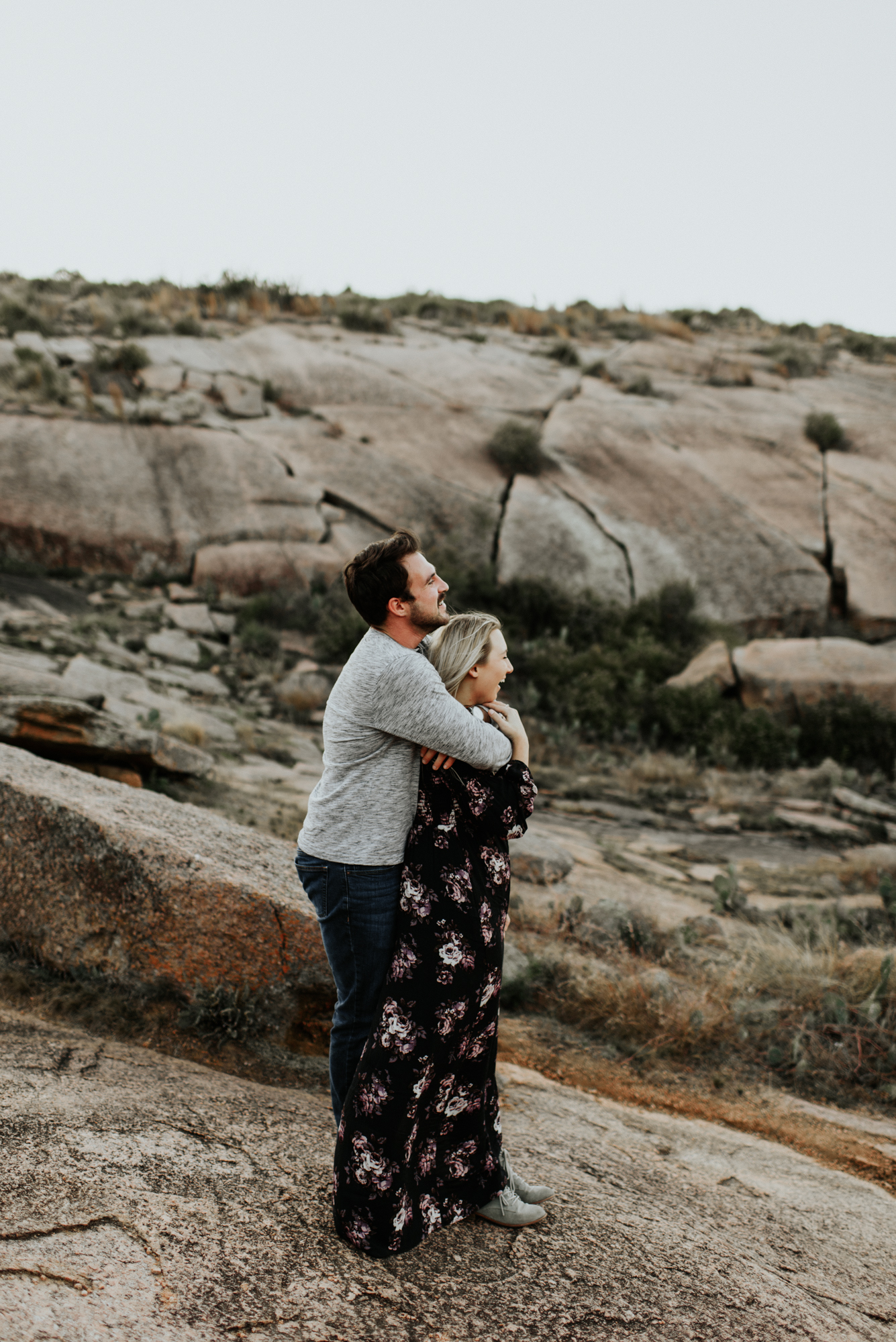 Couples Engagement Photographer, Adventure Photography Session in Enchanted Rock State Natural Area, Texas