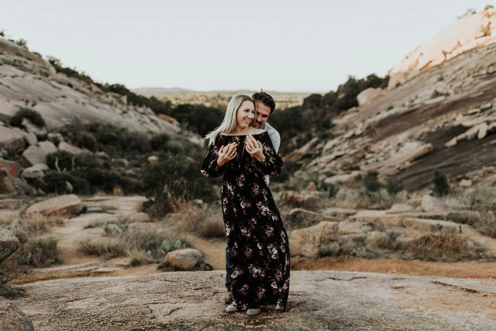 Couples Engagement Photographer, Adventure Photography Session in Enchanted Rock State Natural Area, Texas