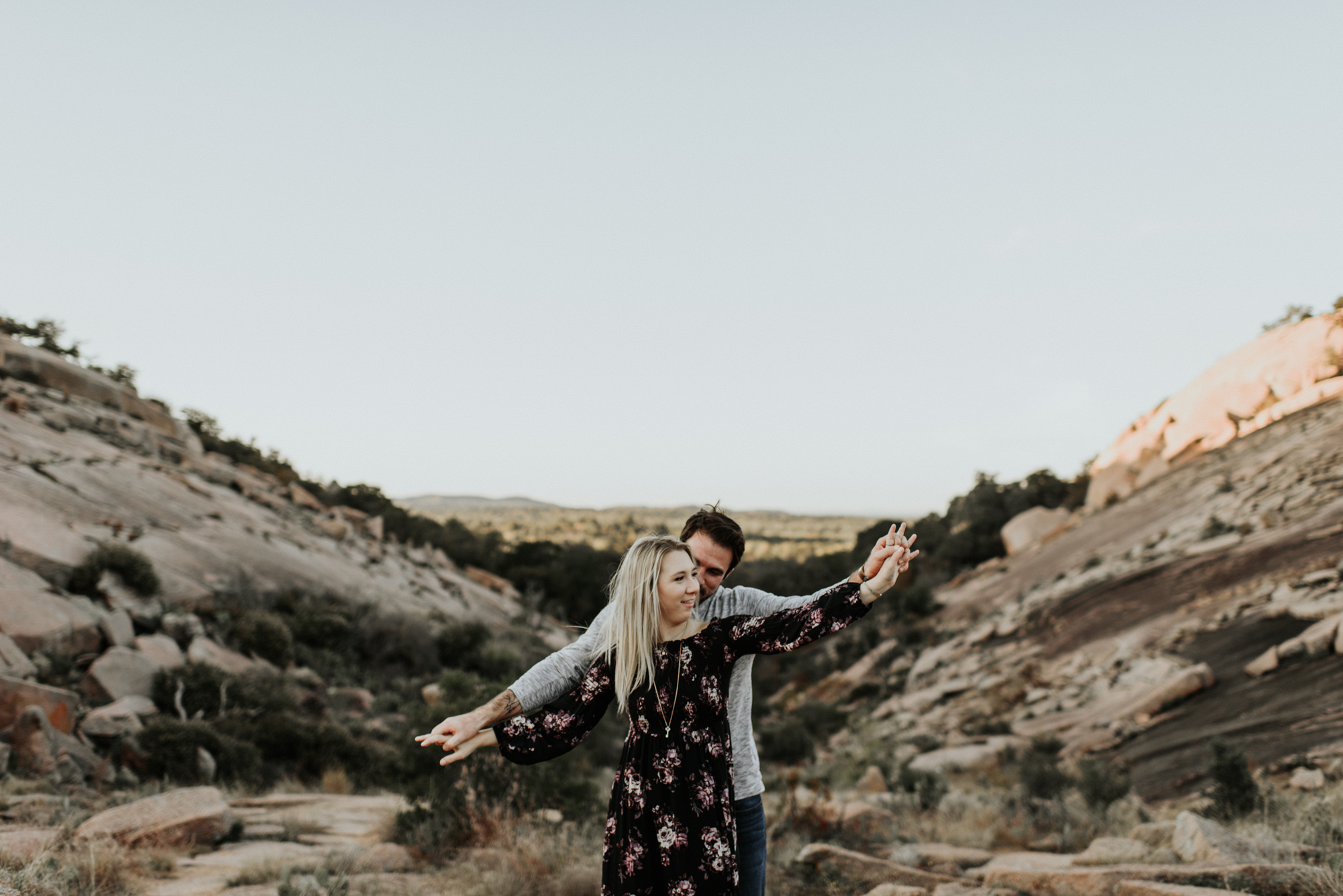 Couples Engagement Photographer, Adventure Photography Session in Enchanted Rock State Natural Area, Texas