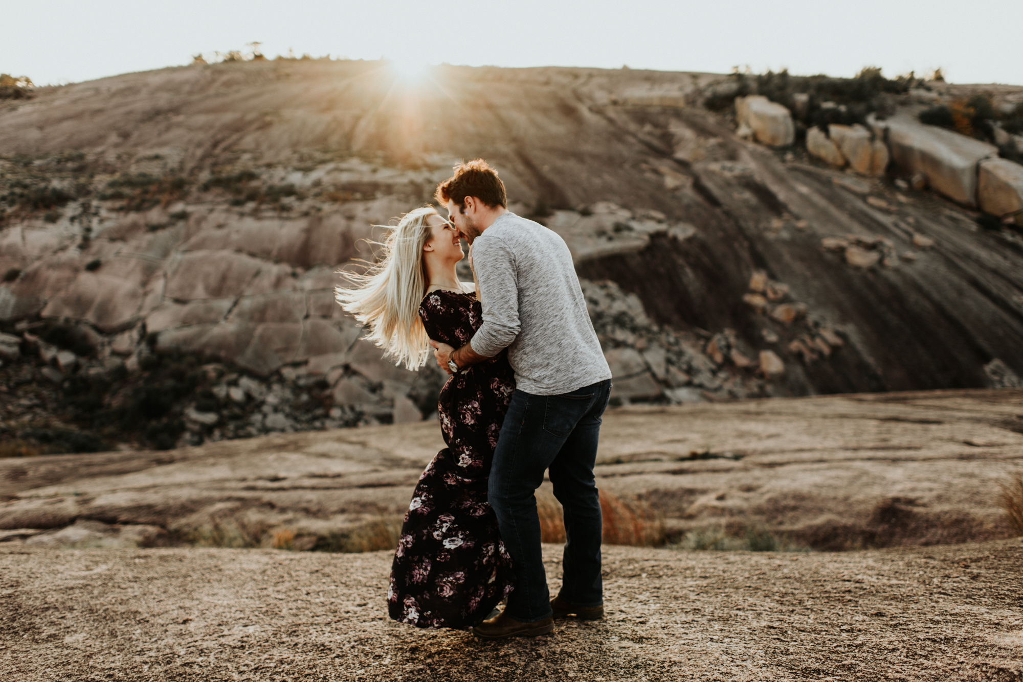 Couples Engagement Photographer, Adventure Photography Session in Enchanted Rock State Natural Area, Texas