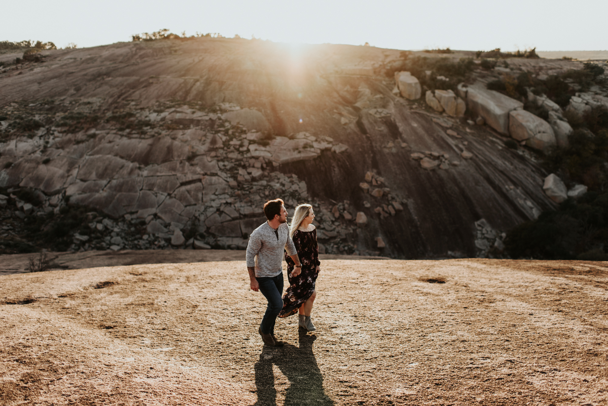 Couples Engagement Photographer, Adventure Photography Session in Enchanted Rock State Natural Area, Texas