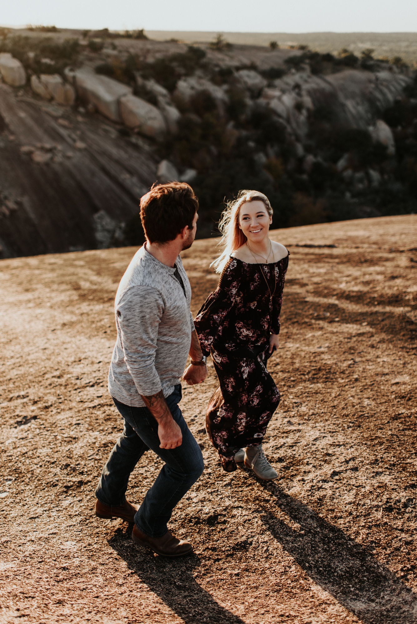 Couples Engagement Photographer, Adventure Photography Session in Enchanted Rock State Natural Area, Texas