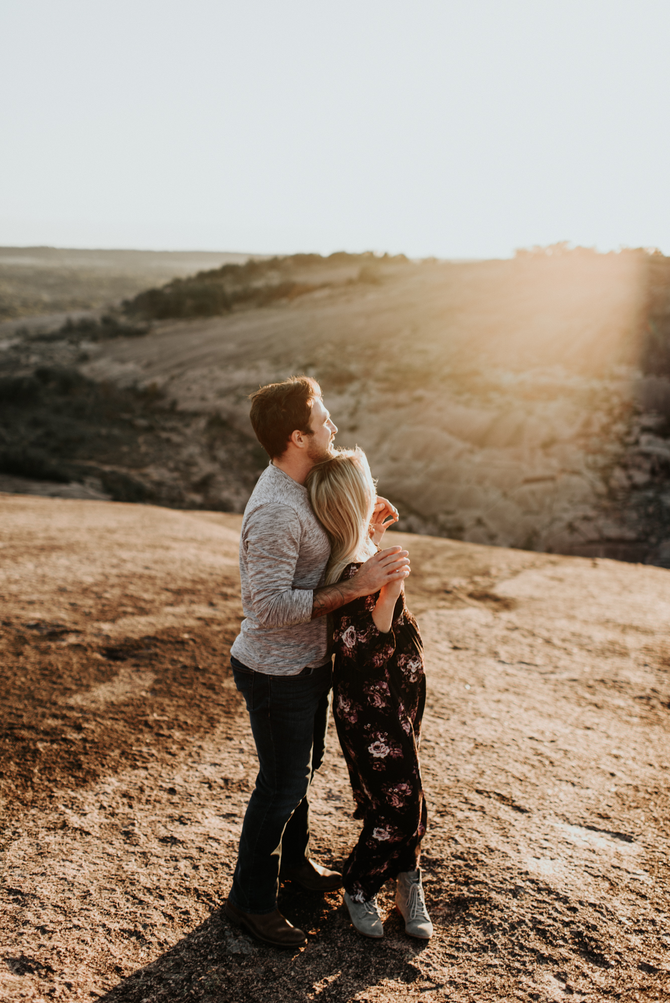 Couples Engagement Photographer, Adventure Photography Session in Enchanted Rock State Natural Area, Texas