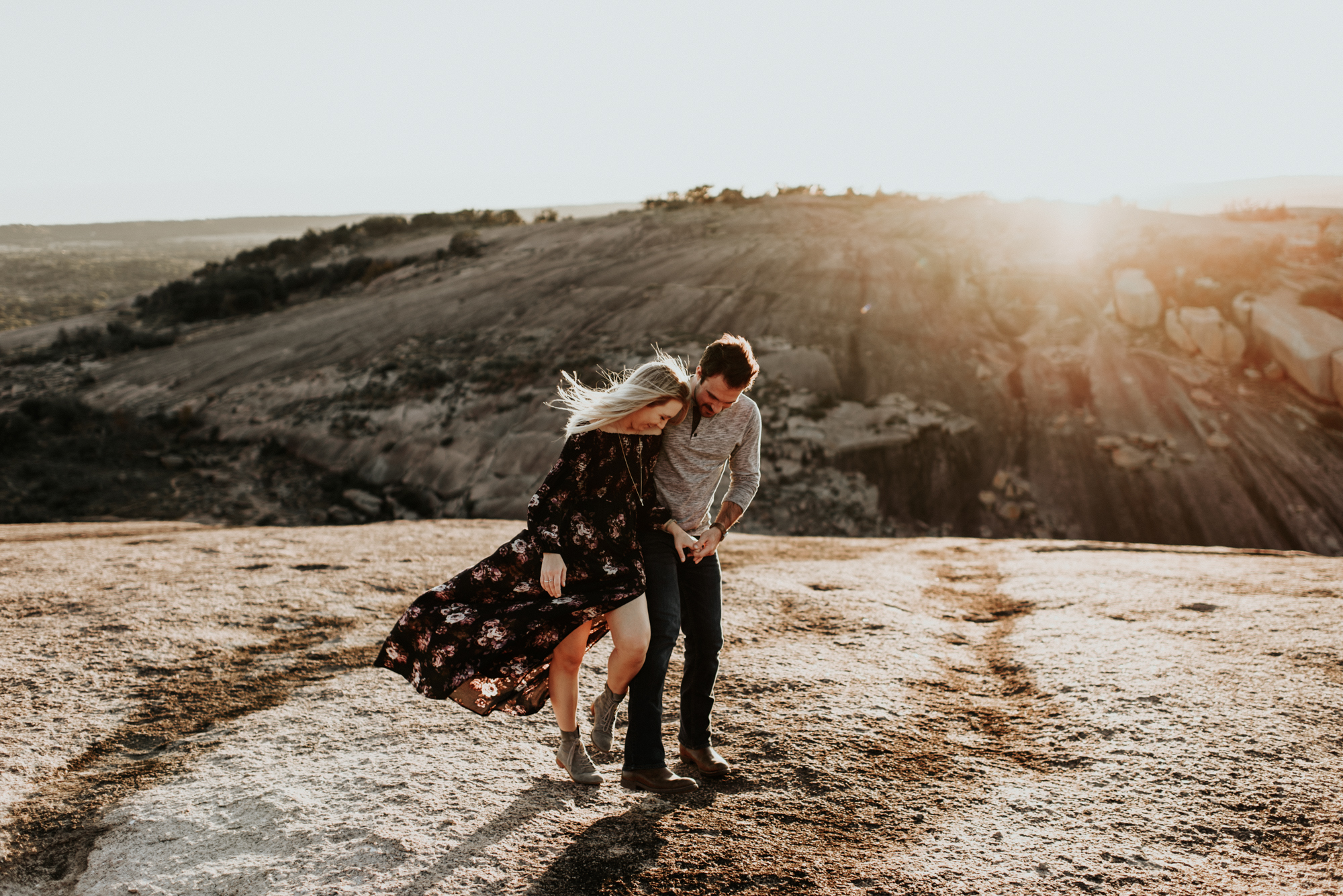Couples Engagement Photographer, Adventure Photography Session in Enchanted Rock State Natural Area, Texas