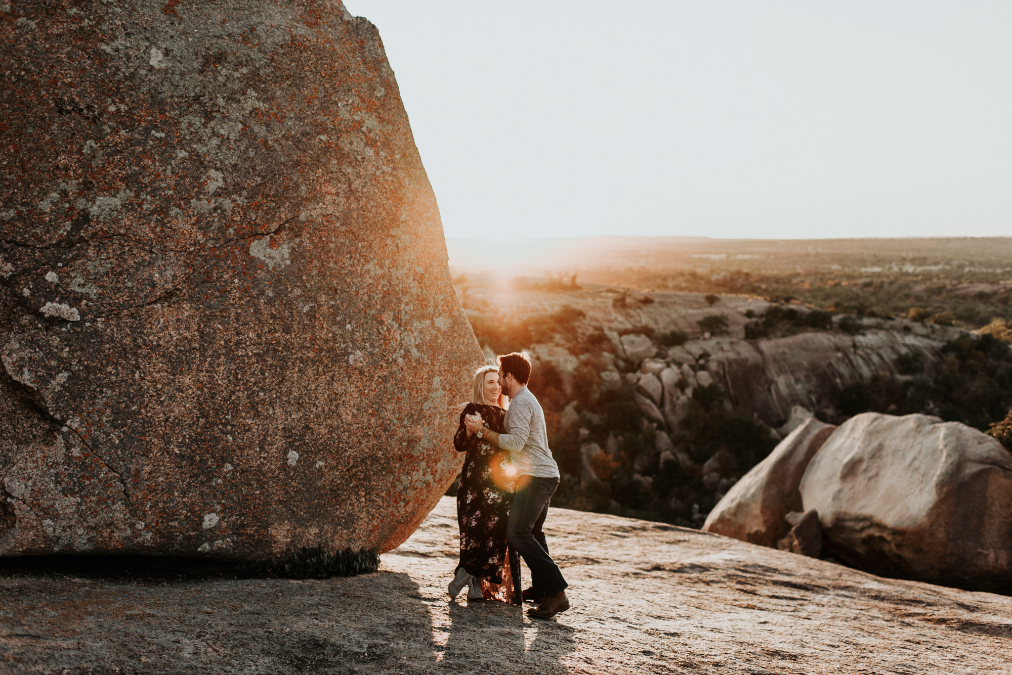 Couples Engagement Photographer, Adventure Photography Session in Enchanted Rock State Natural Area, Texas