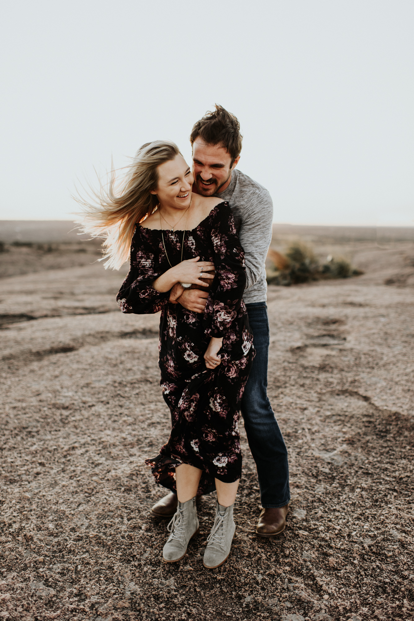 Couples Engagement Photographer, Adventure Photography Session in Enchanted Rock State Natural Area, Texas