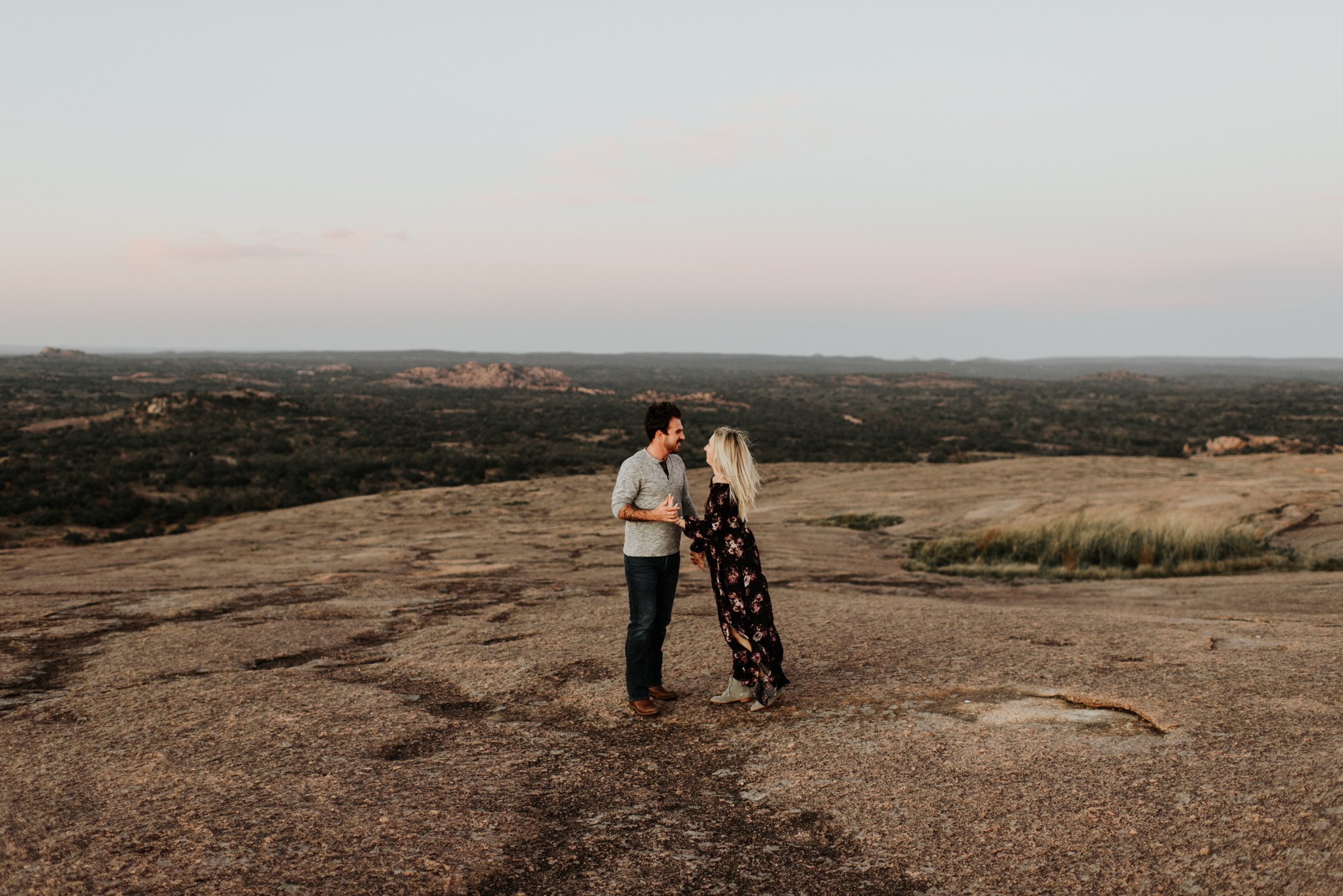 Couples Engagement Photographer, Adventure Photography Session in Enchanted Rock State Natural Area, Texas