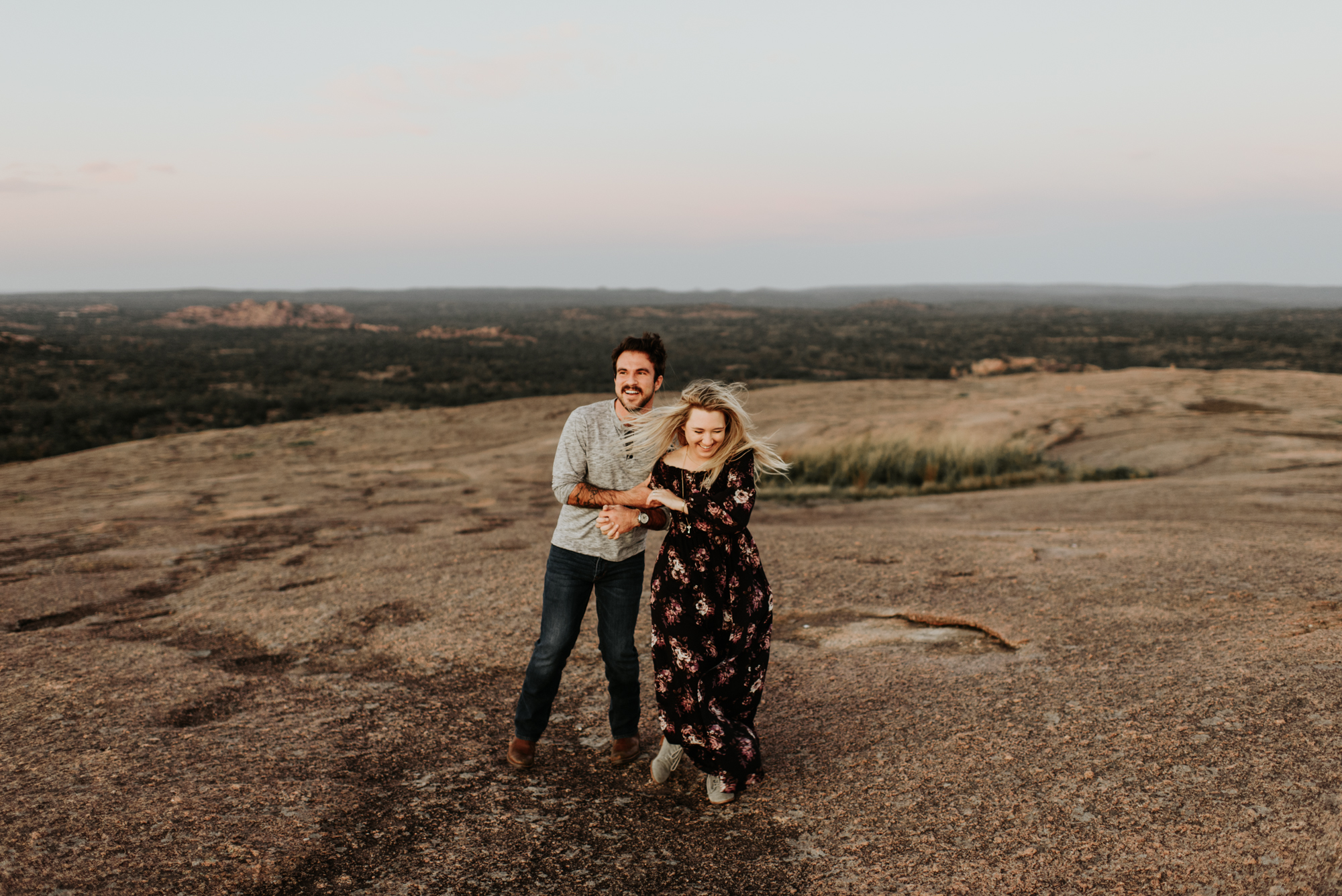 Couples Engagement Photographer, Adventure Photography Session in Enchanted Rock State Natural Area, Texas