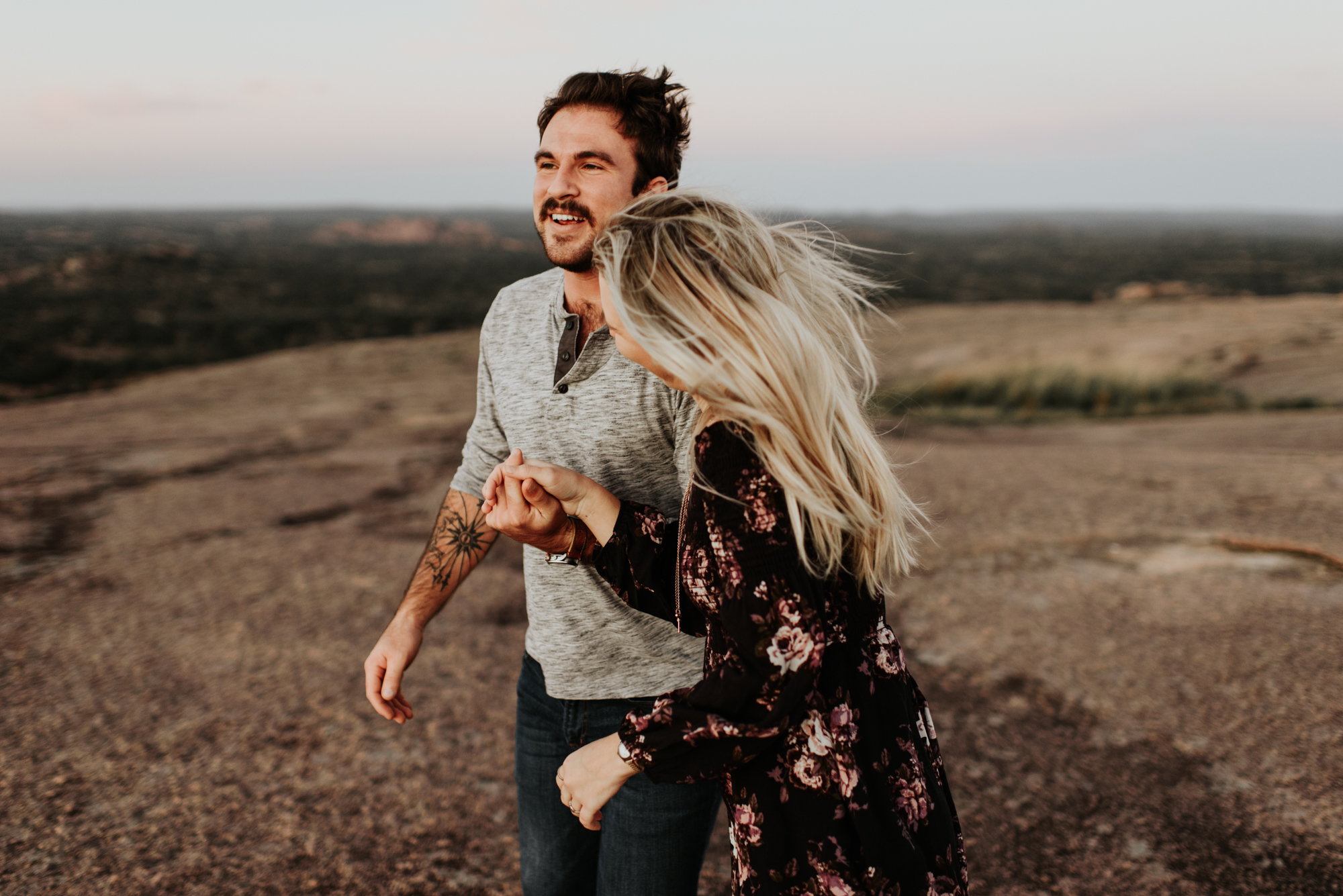 Couples Engagement Photographer, Adventure Photography Session in Enchanted Rock State Natural Area, Texas