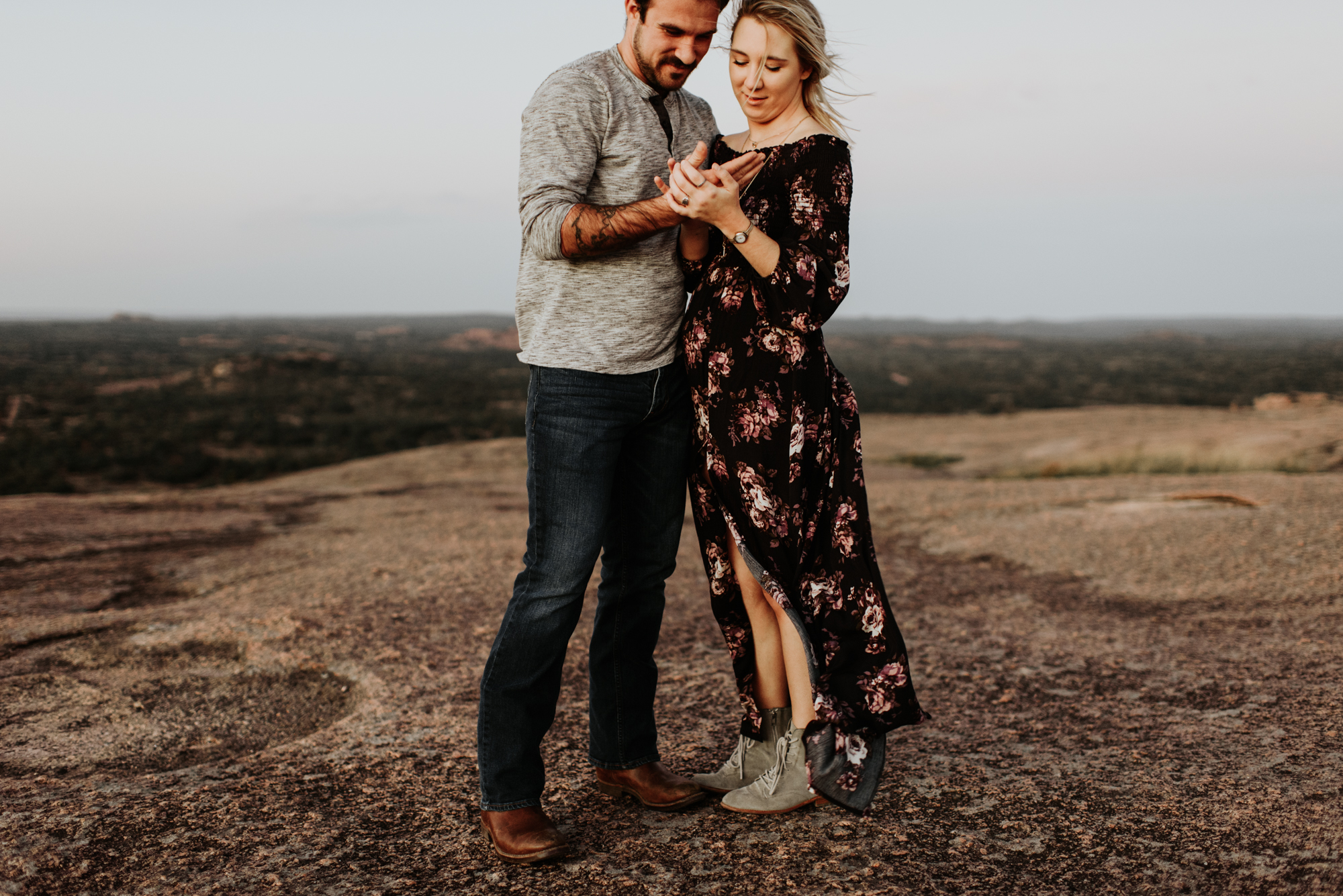 Couples Engagement Photographer, Adventure Photography Session in Enchanted Rock State Natural Area, Texas