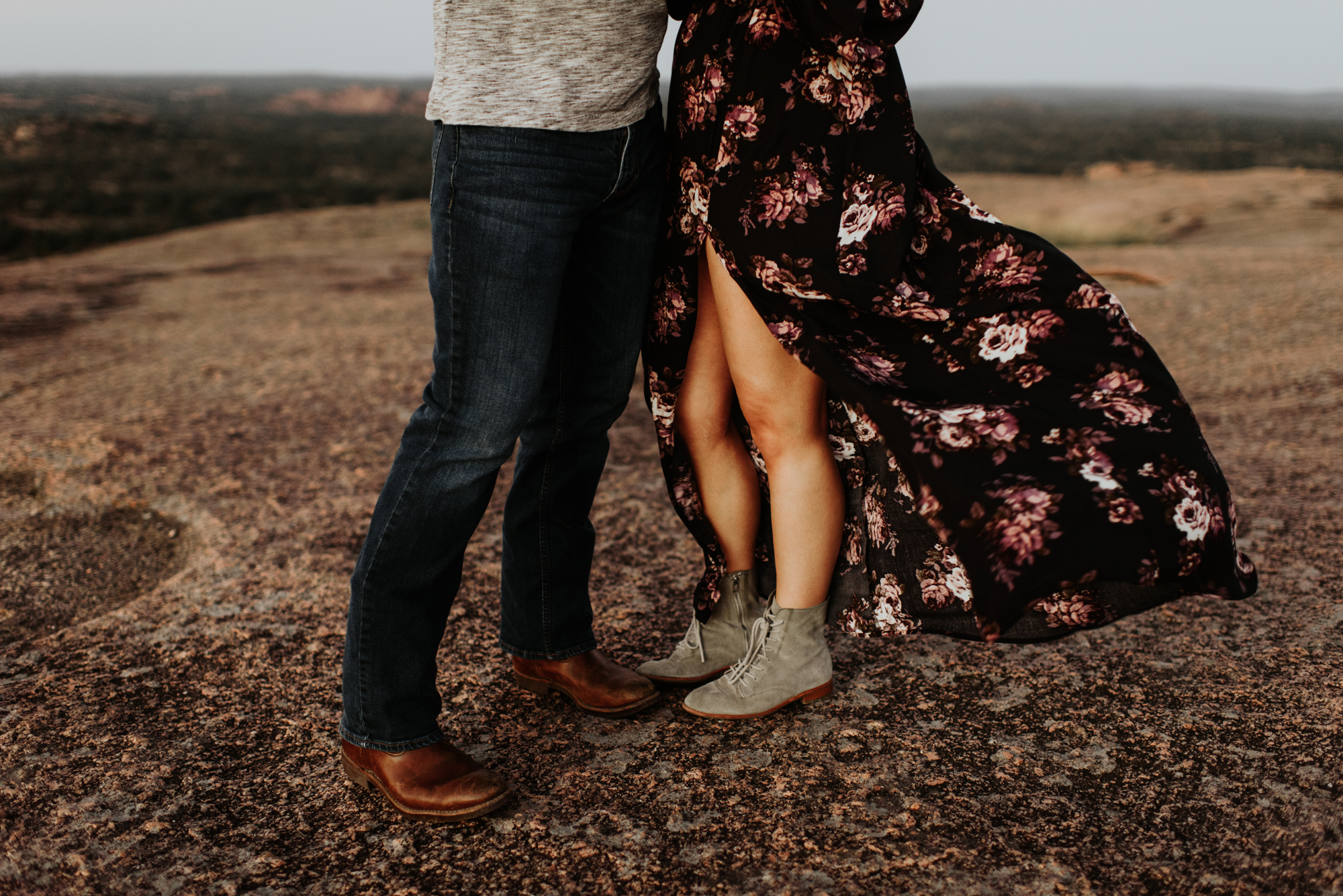 Couples Engagement Photographer, Adventure Photography Session in Enchanted Rock State Natural Area, Texas