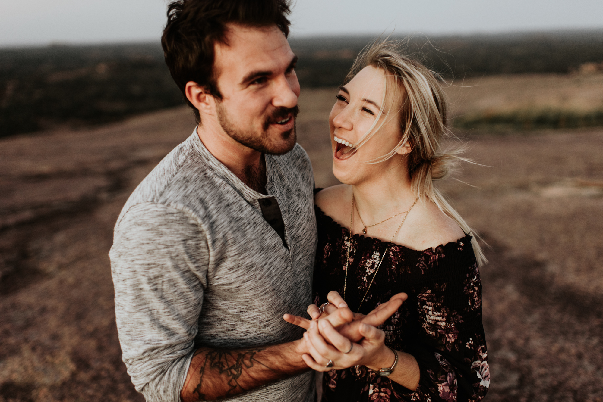 Couples Engagement Photographer, Adventure Photography Session in Enchanted Rock State Natural Area, Texas