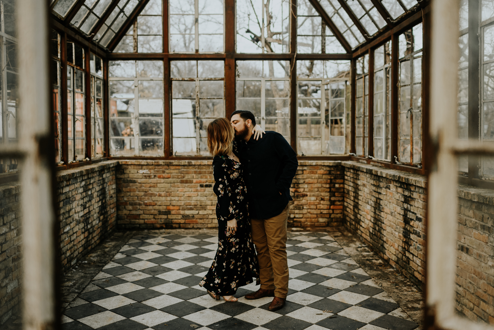 Adventurous Engagement Photographer at Sekrit Theater in Austin, Texas