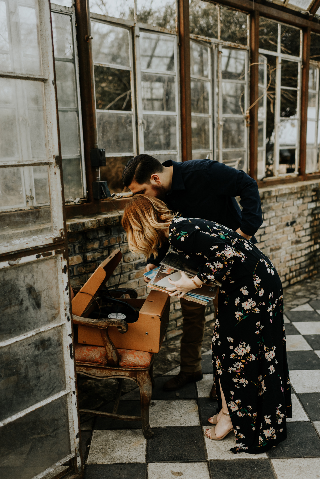 Adventurous Engagement Photographer at Sekrit Theater in Austin, Texas