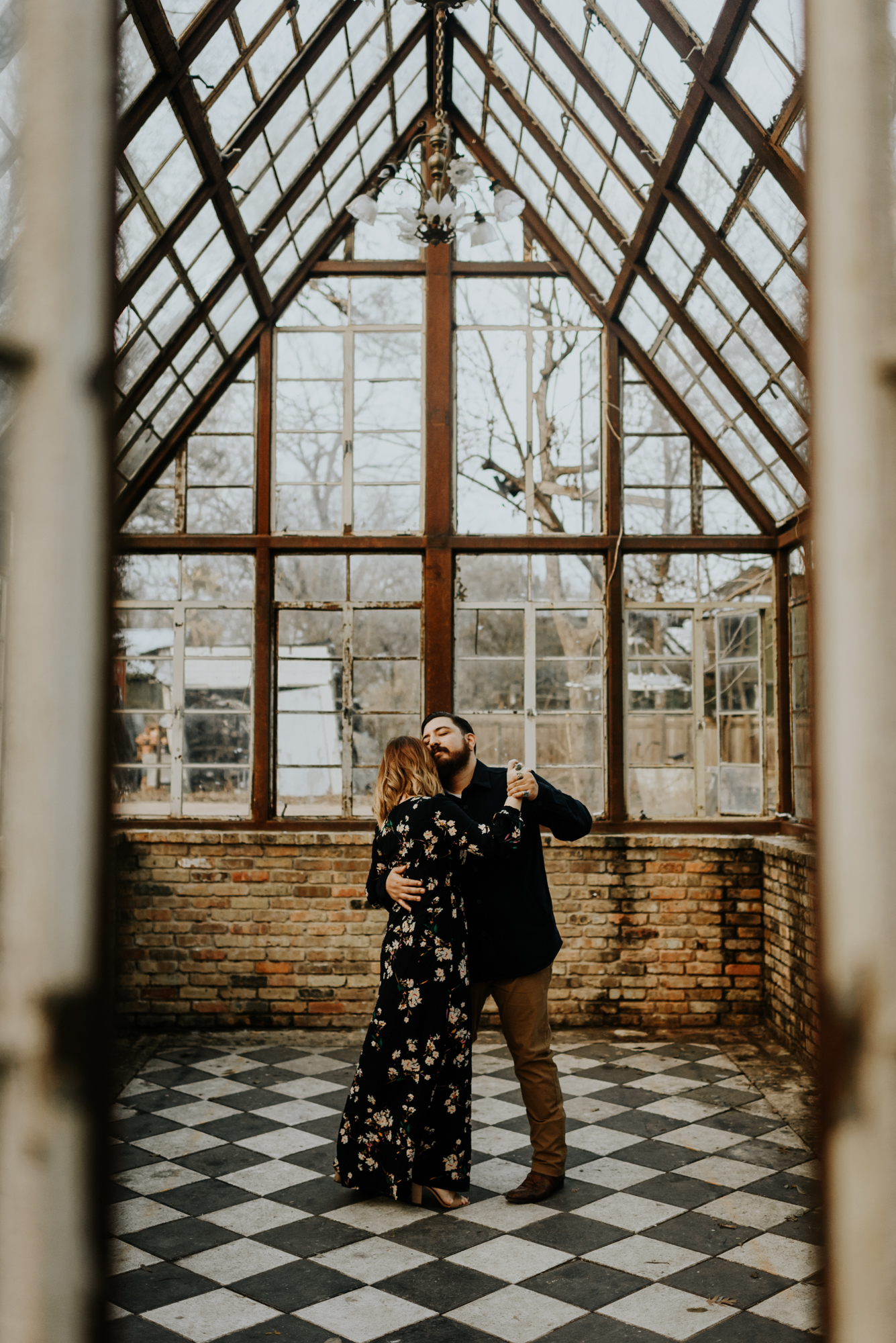 Adventurous Engagement Photographer at Sekrit Theater in Austin, Texas