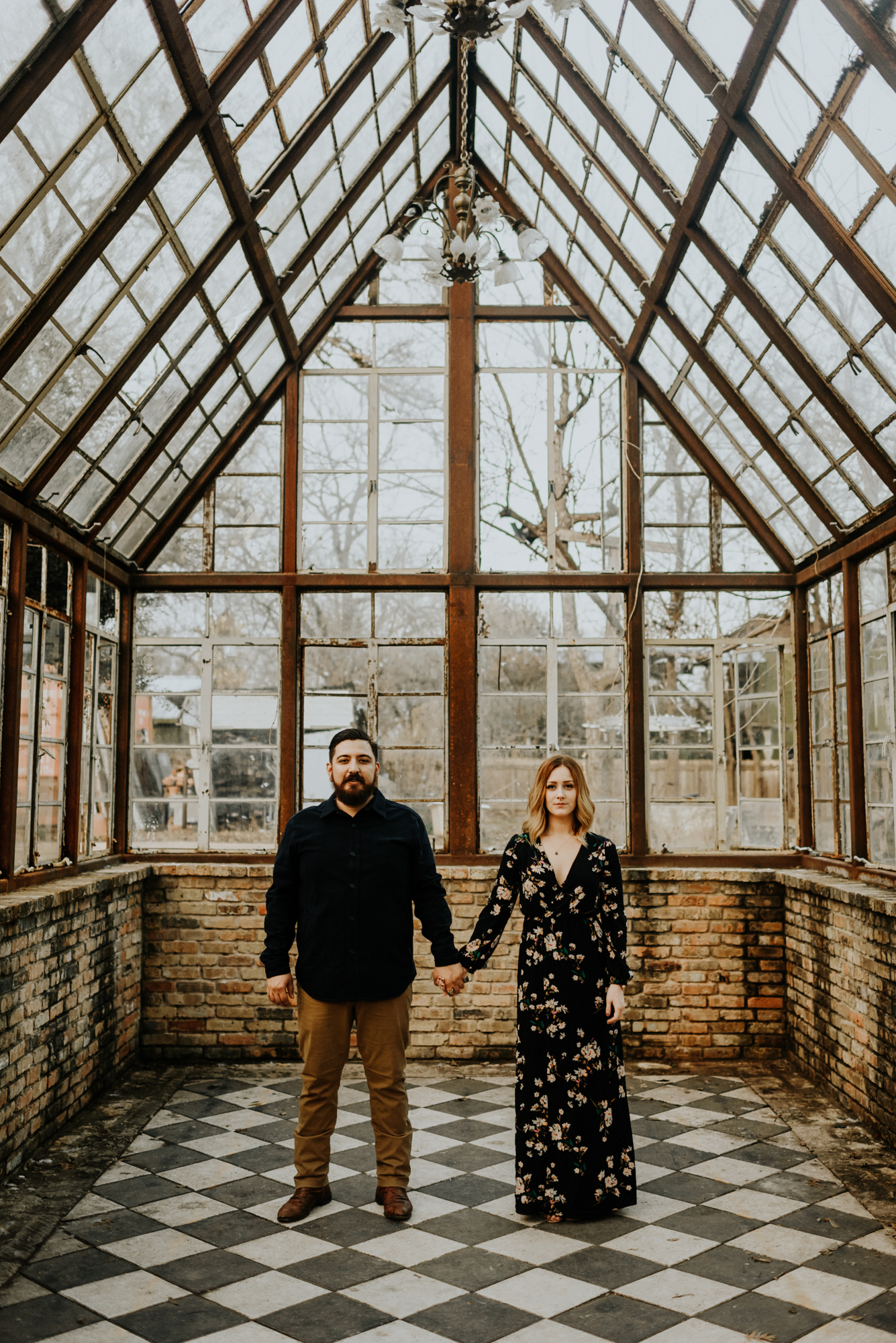 Adventurous Engagement Photographer at Sekrit Theater in Austin, Texas