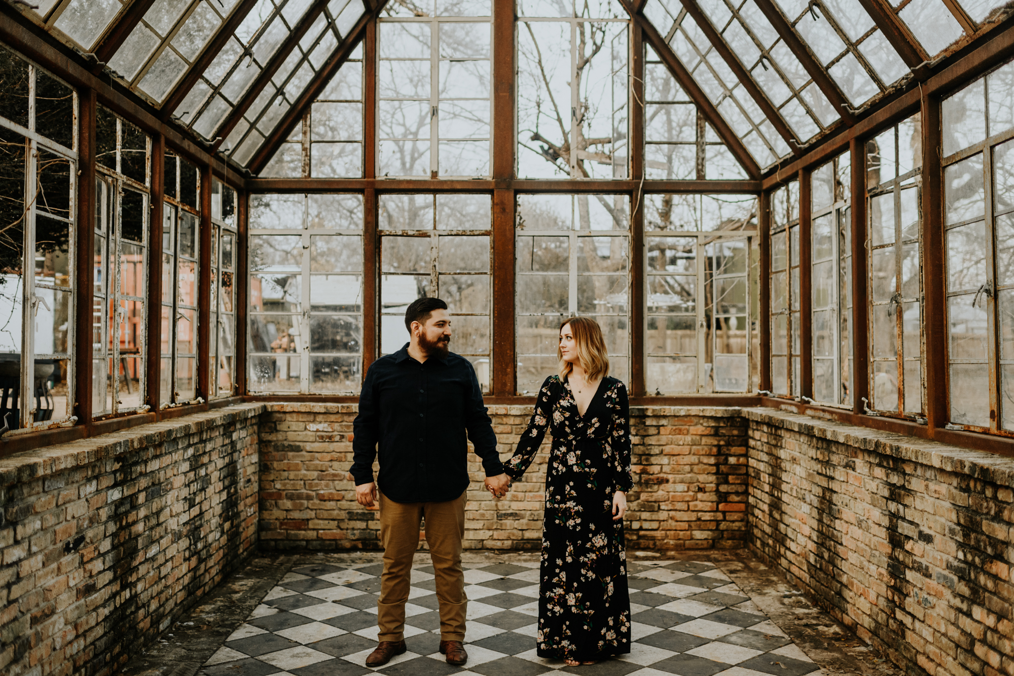 Adventurous Engagement Photographer at Sekrit Theater in Austin, Texas