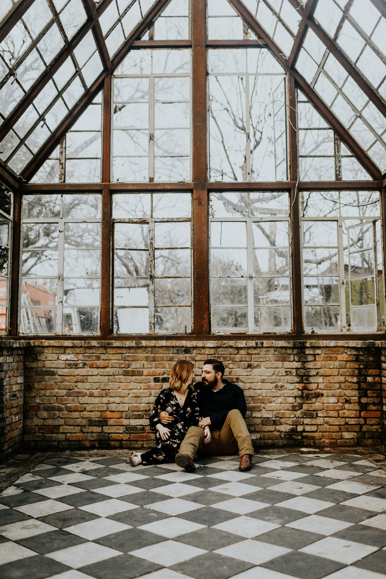 Adventurous Engagement Photographer at Sekrit Theater in Austin, Texas