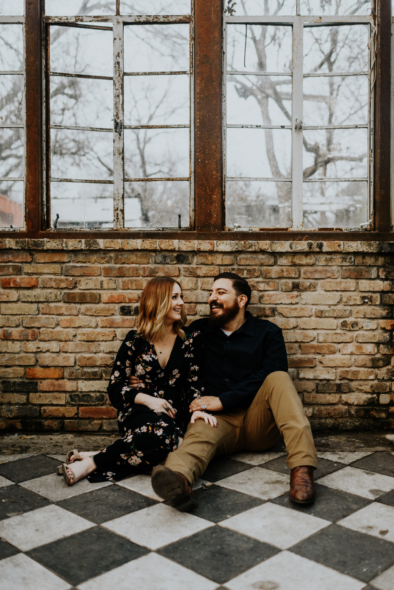 Adventurous Engagement Photographer at Sekrit Theater in Austin, Texas