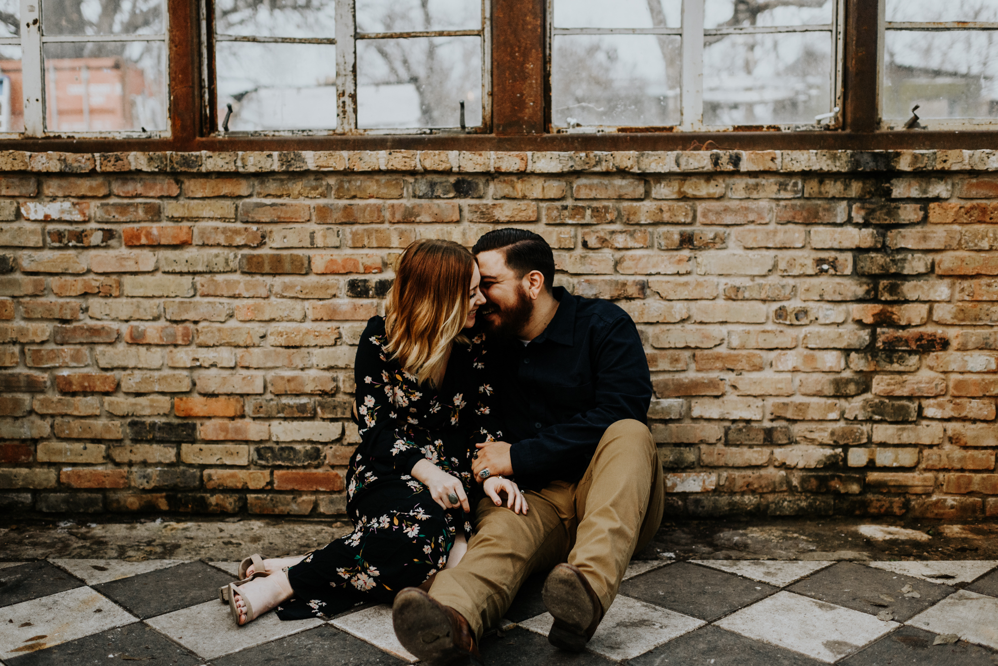 Adventurous Engagement Photographer at Sekrit Theater in Austin, Texas