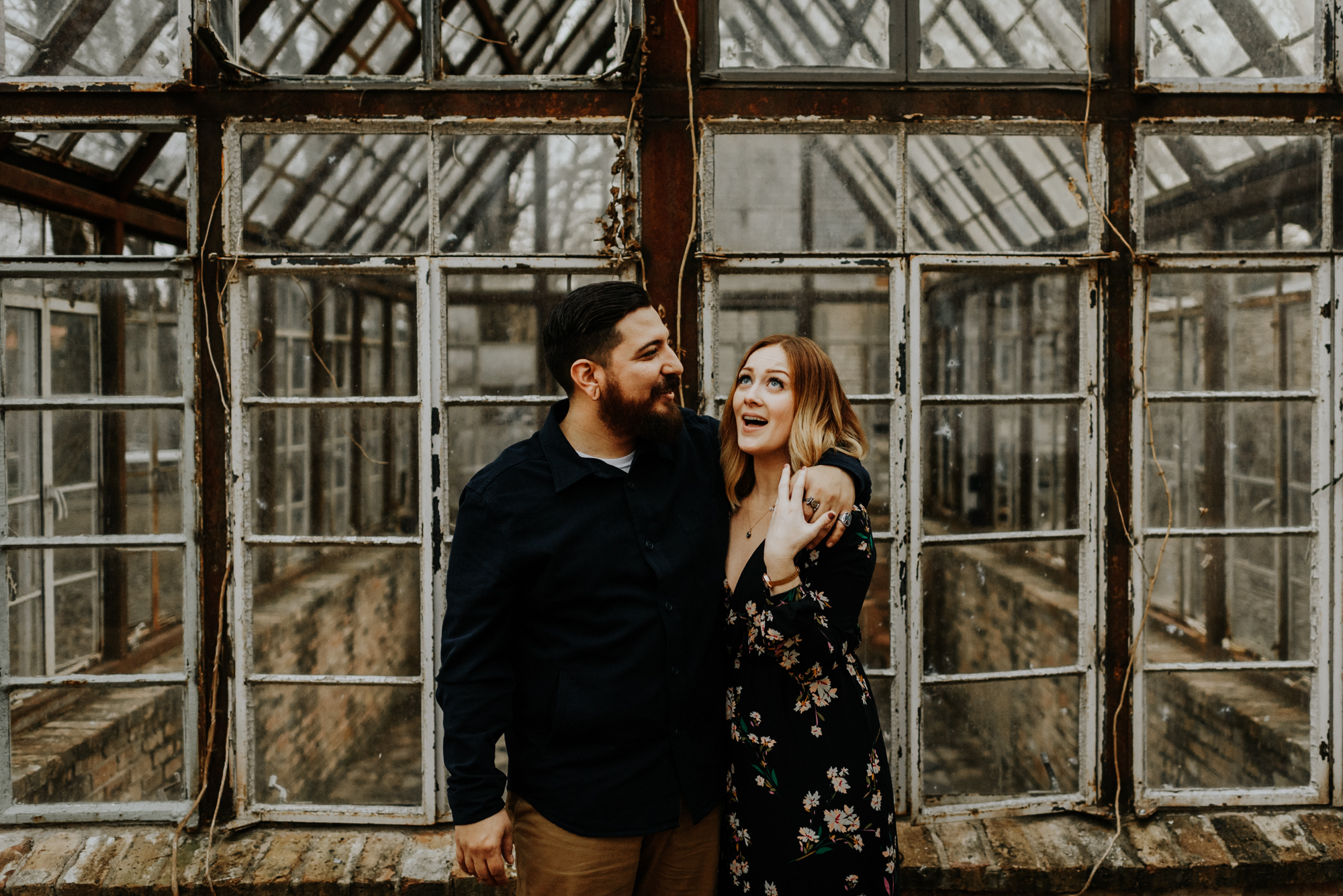 Adventurous Engagement Photographer at Sekrit Theater in Austin, Texas