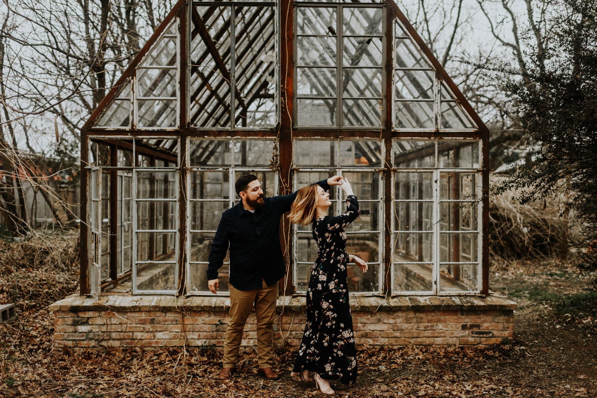 Adventurous Engagement Photographer at Sekrit Theater in Austin, Texas