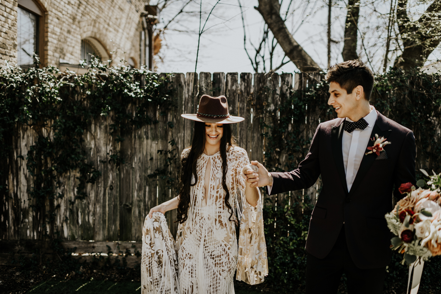 Intimate Bohemian Wedding at One Eleven East in Hutto, Texas