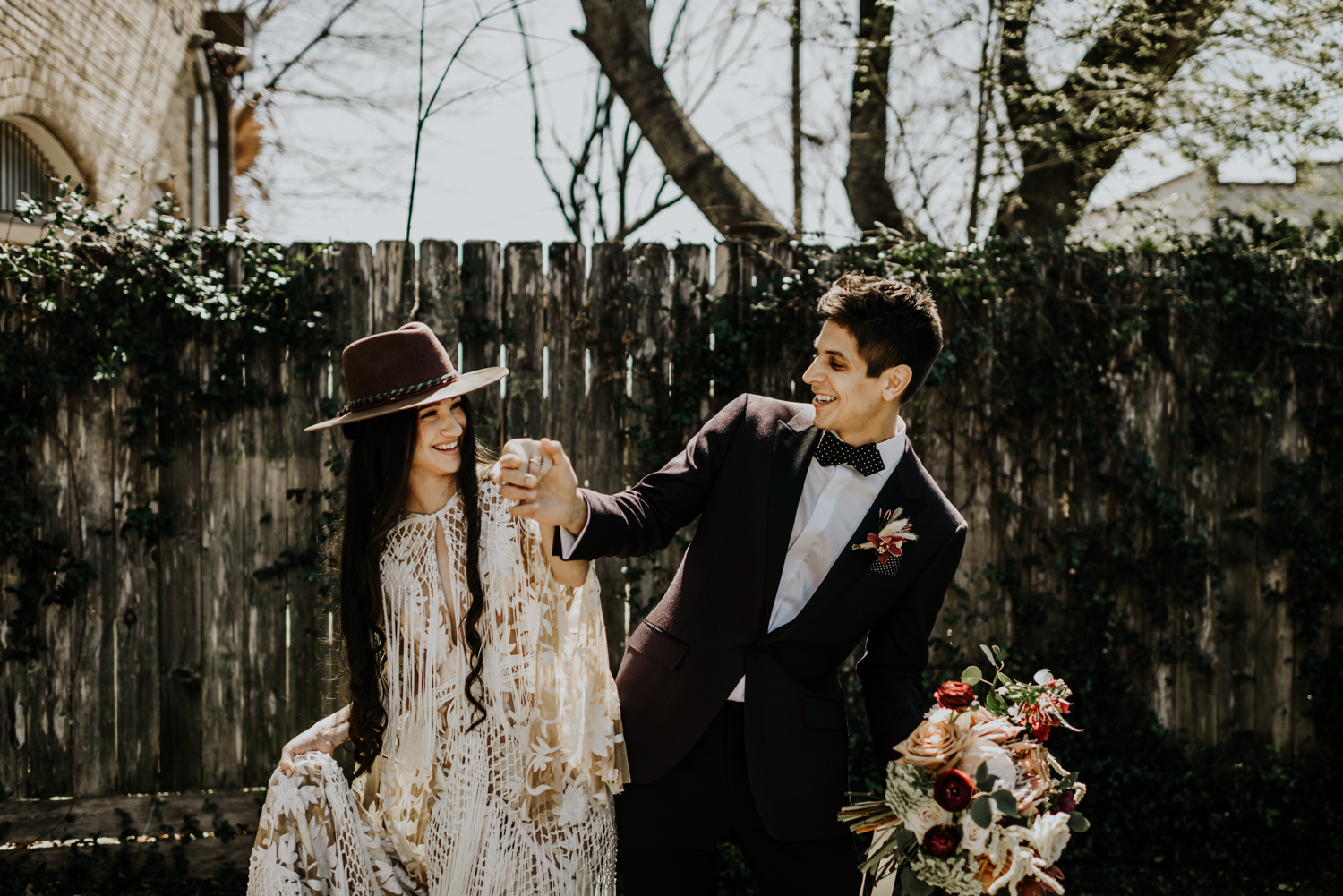 Intimate Bohemian Wedding at One Eleven East in Hutto, Texas