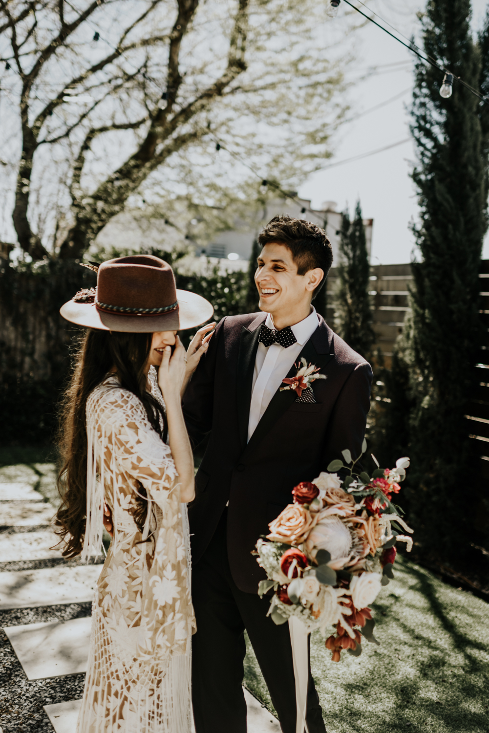 Intimate Bohemian Wedding at One Eleven East in Hutto, Texas