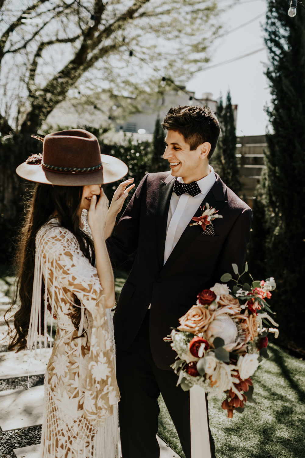 Intimate Bohemian Wedding at One Eleven East in Hutto, Texas